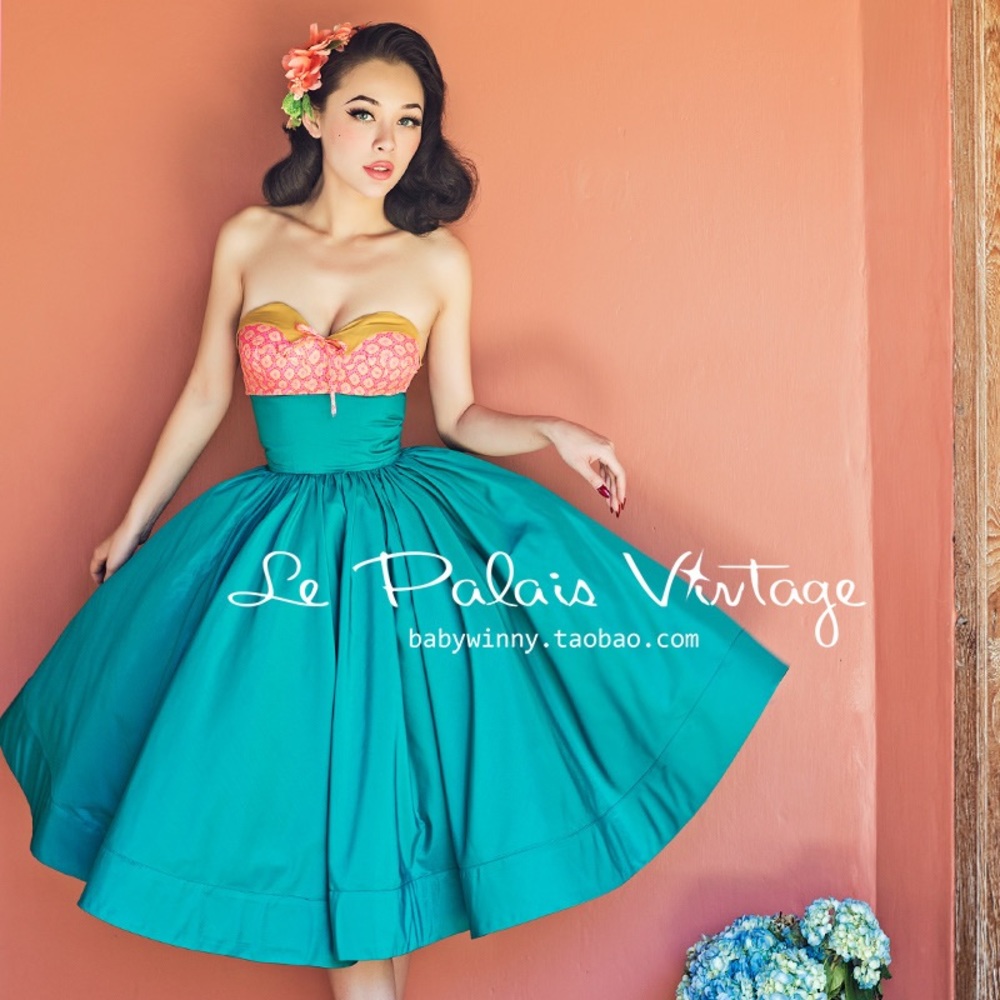 Le Palais Vintage Wide Waistband Full Swing Skirt